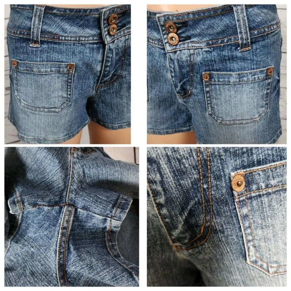 Bongo Vintage 2000s Low Rise Cargo Flap Pocket Denim Shorts Size 9 (8